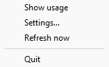 AI Usage Tray Menu