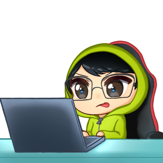 A placeholder containing my usual avatar sitting in front of a computer.